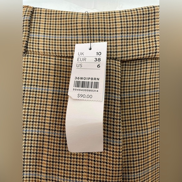 Plaid straight leg wide leg high wasted trousers size 6 - Picture 5 of 9